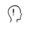 Idea simbol. Exclamation mark inside of a human head