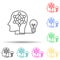 idea smart human brain multi color style icon. Simple thin line, outline vector of artifical icons for ui and ux, website or