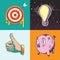 Idea Target Savings Goals Business Investment Graphic Illustration Icon
