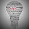 Idea text collage Composed in the shape of bulb