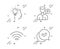 Idea, Valet servant and Wifi icons set. Approved sign. Professional job, Parking man, Wi-fi internet. Vector