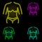 Ideal woman figure neon color set icon. Simple thin line, outline vector of anti age icons for ui and ux, website or mobile