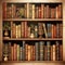 Idealized Digital Illustration of Antique Bookshelf