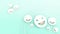 Ideas Abstract business concept smiley faces and Inspiration Art on Green pastel background