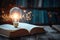 Ideas illuminated Light bulbs and books convey the power of knowledge