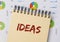 IDEAS inscription. creative solutions concept