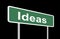 Ideas road sign on black
