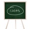 Ideas sign on green chalkboard isolated