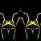 identical twin yellow and emerald green repeating design