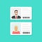 Identification Card. Personal info data. Identity document with person photo and text clipart. Flat design, vector