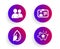 Identification card, Water drop and Users icons set. Loyalty points sign. Vector