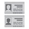 Identification cards. Personal document with photo, text and bar code. Vector illustration