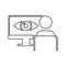 identification of the eye on the monitor icon. Element of cyber security for mobile concept and web apps icon. Thin line icon for