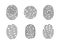 Identification Fingerprints Sketches Set Vector