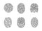 Identification Fingerprints Sketches Set Vector