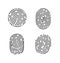 Identification Fingerprints Sketches Set Vector