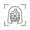 Identification polygonal grid face black line icon. ID and verifying person concept. Biometric security element. Deep face