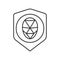 Identification polygonal grid face black line icon. Protection and guard person system concept. Biometric security element. Deep