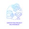 Identifying project deliverables blue gradient concept icon