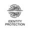 identity protection outline icon. Element of data protection icon with name for mobile concept and web apps. Thin line identity