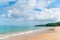 Idillic sand beach with calm blue sea