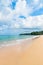 Idillic sand beach with calm blue sea