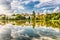 Idillic view of the Novodevichy Convent monastery in Moscow, Russia