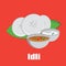 Idly with sambhar dish vector illustration