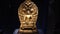 Idol of Buddha made up of pure brass in sitting position.