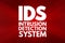 IDS - Intrusion Detection System acronym, technology concept background