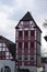 Idstein, Germany - 02 04 2023: old town buildings, half-timbered tower