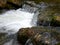 idyll on the rushing mountain stream with crystal clear water