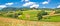 Idyllic agricultural landscape panoramic view