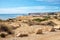 Idyllic Algarve landscape, view from the coastal road to the atlantic ocean and cliffs