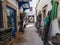 Idyllic alley in the medina of Essaouira, Morocco