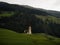 Idyllic alpine mountain church Nikolaus in Winnebach Prato della Drava Puster valley South Tyrol Italy Austria alps