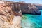 Idyllic beach on Milos island in Greece