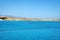 Idyllic blue lagoon landscape in Aegean Sea.