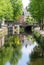 Idyllic canal, bridge and reflections in Amersfoort, Netherlands