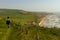 Idyllic coast of Isle of Wight with cliffs, Atlantic Ocean