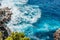 Idyllic corner with turquoise sea and wave breaking in volcanic rocks  Terceira - Azores PORTUGAL