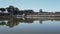 idyllic duck pond on a traditional sheep farm