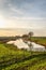 Idyllic Dutch polder landscape in winter