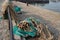 Idyllic fishing nets on the wharf