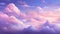 idyllic heaven with purple and pink fluffy colorful clouds, soft and pastel cloudscape with natural light background