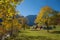 Idyllic hiking destination Eng Alp, karwendel mountains and landscape in autumn