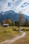 Idyllic hiking trail in the karwendel mountains