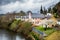 Idyllic Irish village with colorful houses.