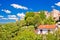 Idyllic istrian stone village of Plomin on green hill view