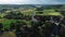 Idyllic landscape and rural village of Sveti Petar Cvrstec aerial fly by vew, Prigorje region